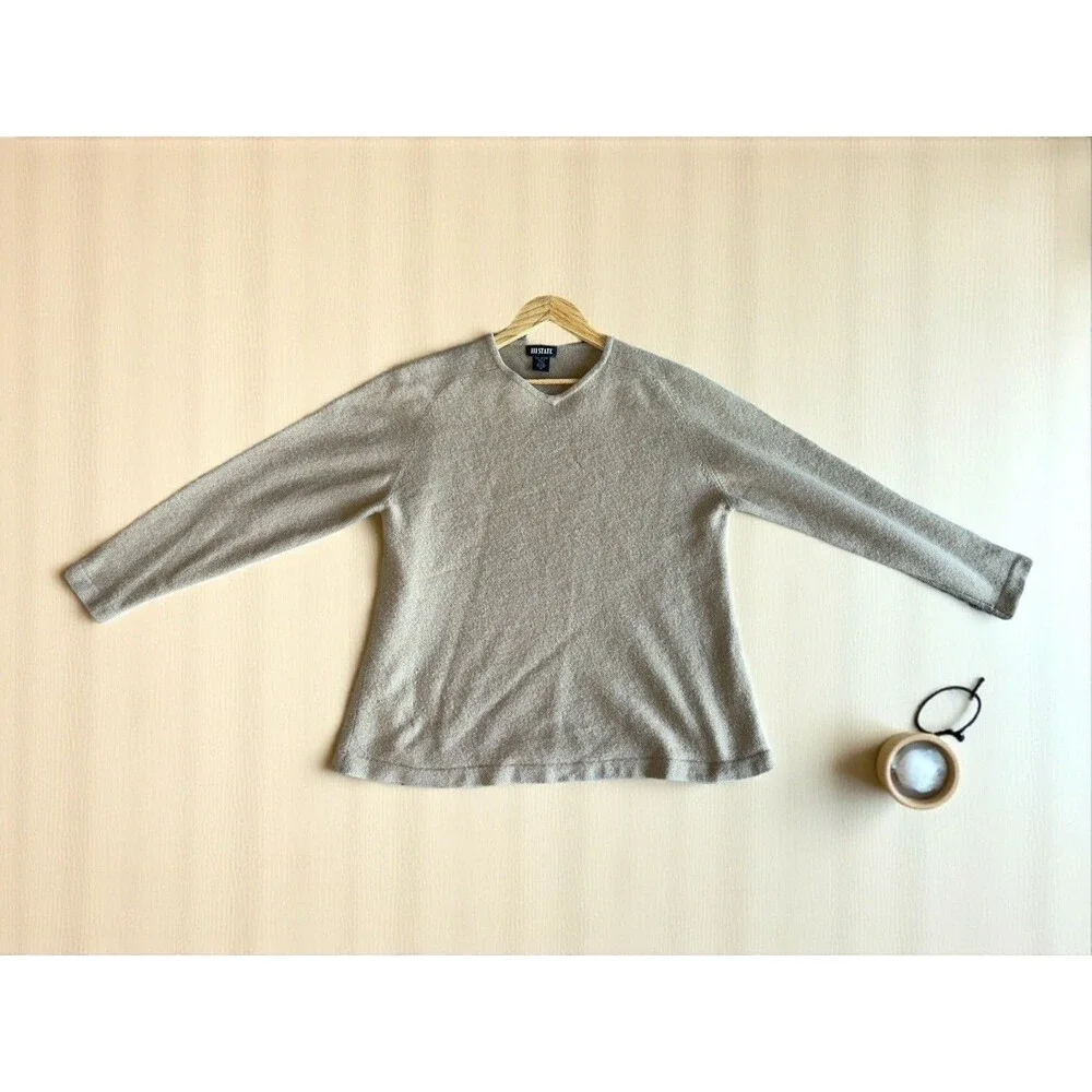 111 State 100% Cashmere Sweater Men’s Medium Tan V Neck Pullover